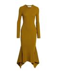 Платье миди Victoria Beckham, горчичный - фото