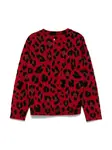 Джемпер с леопардовым принтом Versace Kids, красный - фото 2