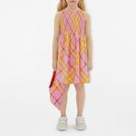 Хлопковое платье в клетку Burberry, розовый - фото 5