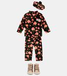 Топ из хлопкового бархата с цветочным рисунком Mini Rodini, черный - фото 2