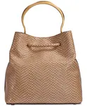 Сумка Lawrence Python Top Handle Bucket Donna Karan New York, коричневый/бежевый - фото 3