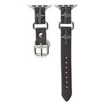 Ремешок Apple совместимый кожаный 49мм IBOANN, коричневый с леопардовым принтом - фото 10