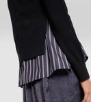 Многослойный хлопковый кардиган Sacai, BlackxD/Navy Stripe - фото 5