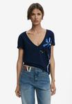 Футболка Desigual VASE V-NECK , Blue - фото