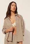 Блуза Calzedonia Button-down blouse, Nude/Tan - фото 3