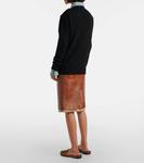 Шерстяной свитер с кашемиром Logo Miu Miu, Black - фото 3