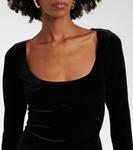 Бархатное макси-платье Norma Kamali, черный - фото 4