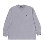 Футболка BAPE One Point Ape Head Relaxed Fit Long-Sleeve Tee, Grey - фото