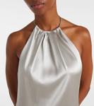 Атласное платье Corra с халтернеем Ralph Lauren Collection, Mist - фото 4