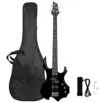 Электрогитара Glarry Burning Fire, бас, полный размер, 4 струны - черная - фото