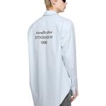 Полосатая рубашка на пуговицах Acne Studios, светло-голубой - фото 5