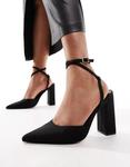 Черные туфли на высоком блочном каблуке ASOS Paige - фото