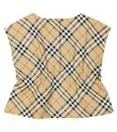 Топ burberry в клетку из смесового хлопка Burberry, бежевый - фото 3