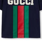 Футболка детская Gucci с полосатым принтом, темно-синий - фото 4