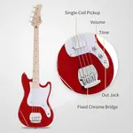 Электрогитара Glarry Short Scale 30 дюймов GB - красная - фото 3