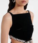 Вырезное бархатное макси-платье Self-Portrait, Black - фото 4