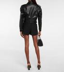 Укороченная кожаная байкерская куртка ALAÏA, черный - фото 3