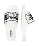 Шлепанцы мужские Versace Jeans Couture с фирменным принтом, белый - фото 3