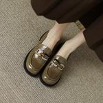 Лоферы женские черные/хаки FMM - фото 10