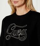 Свитер женский Guess Jeans с логотипом вышитым бисером, черный - фото 4