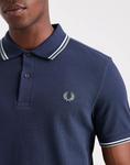 Рубашка-поло Fred Perry с двойным кантом темно-синего цвета - фото 5