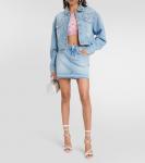 Украшенная джинсовая мини-юбка ALESSANDRA RICH, синий - фото 2