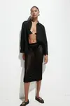 Пляжная юбка ажурной вязки H&M, черный - фото 2