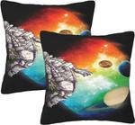 BURLOE Чехлы для подушек плед космонавт White - фото