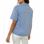 Модная рубашка поло в голубом цвете для мальчика Thirteen Seven - фото 3