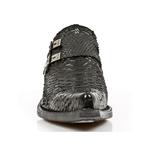 Новые ботинки New Rock Embossed Python Black Leather Buckled Shoes-7934-S2 - фото 4