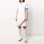 RWB stripe Polo Dress THOM BROWNE, белый - фото 6