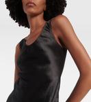 Атласное платье миди talete Max Mara, черный - фото 4