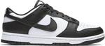 Nike Mens Dunk Low Retro, White Black White - фото