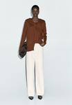Кардиган Massimo Dutti BUTTONED LONG SLEEVE WITH , Brown - фото 2