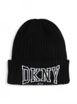 Шапка бини с логотипом Dkny Kids, черный - фото