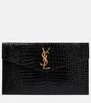 Клатч Uptown из лакированной кожи Saint Laurent, черный - фото