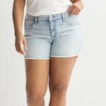 Джинсовые шорты миди с низкой посадкой для подростков плюс сайз So, цвет light - фото