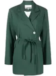 Блейзер с поясом Ganni, зеленый - фото