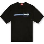 Футболка с логотипом из флока DIESEL, черный - фото