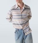 Хлопковая рубашка с узором зигзаг Missoni, Multicolor White Tones - фото 5