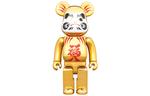 Позолоченная дарума фукуири BE@RBRICK - фото
