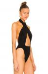 Боди Norma Kamali Cross Halter, черный - фото 3