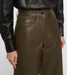 Кожаные шорты-бермуды Dries Van Noten, оливковый - фото 4