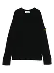 Шерстяной свитер Stone Island Junior, черный - фото