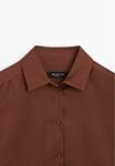 Блуза Massimo Dutti FLOWING SATIN LONG SLEEVE, Brown - фото 8