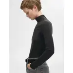 Футболка Selected Manja long sleeve high neck, черный - фото 4