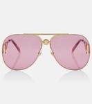 Солнцезащитные очки-авиаторы Versace, розовый - фото