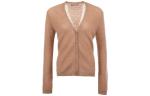 Кардиган Max Mara Potus с V-образным вырезом в рубчик Maxmara Studio, camel - фото 3