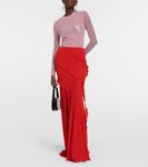 Юбка макси из джерси с оборками Blumarine, Lipstick Red - фото 2