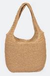 Искусственная соломенная сумка хобо FASHNZFAB, хаки - фото